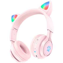 ყურსასმენი Hoco W39 Cat Ear, Headset, Wireless, Bluetooth, 3.5mm, Pink